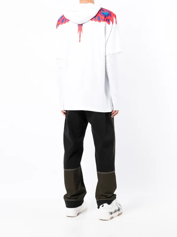 Marcelo Burlon County of Milan プリント パーカー Marcelo Burlon County Of Milan フェザープリント パーカー