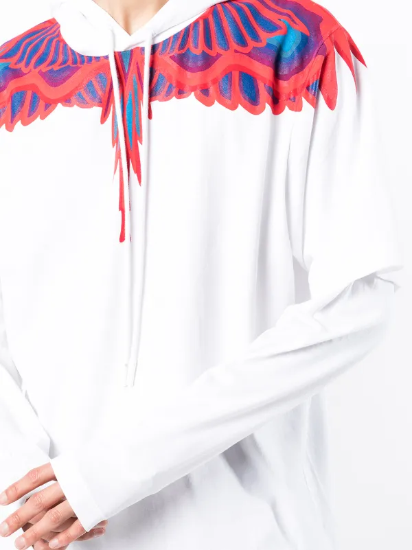 Marcelo Burlon County of Milan プリント パーカー Marcelo Burlon County Of Milan フェザープリント パーカー