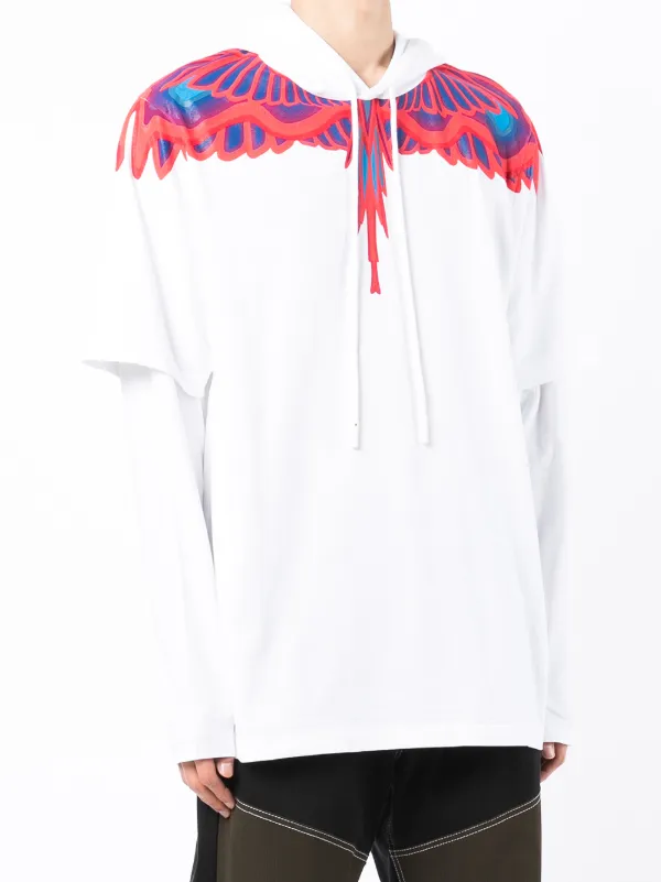 Marcelo Burlon County of Milan プリント パーカー Marcelo Burlon County Of Milan フェザープリント パーカー