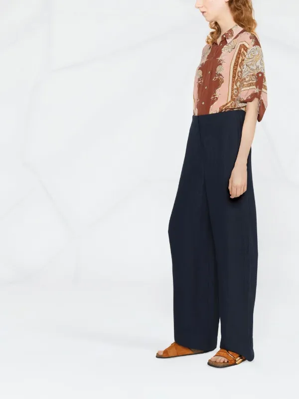 Giorgio Armani wide-leg Trousers | Blue | FARFETCH RO
