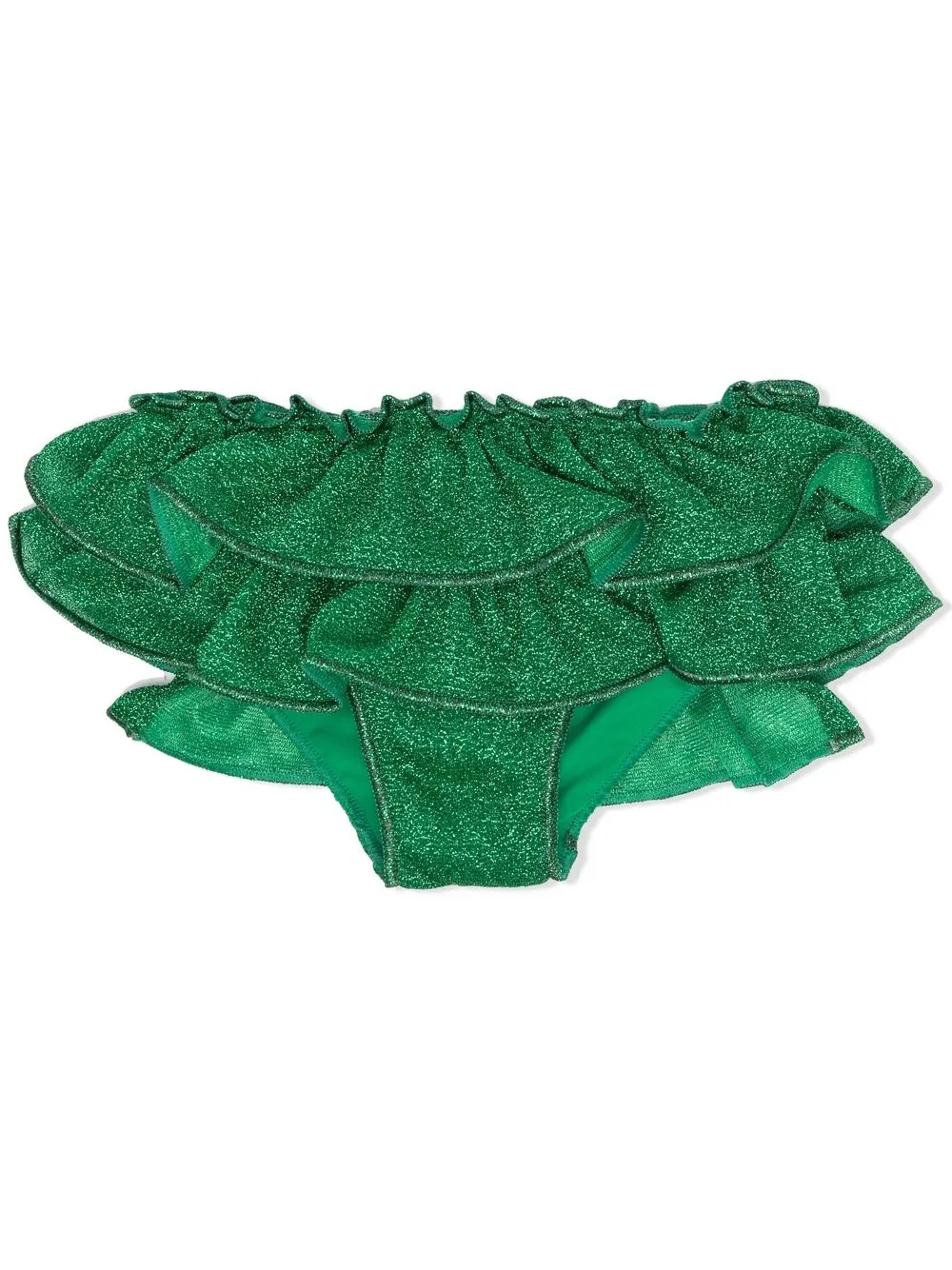 

Oseree Kids bikini bottom con volantes y efecto metalizado - Verde