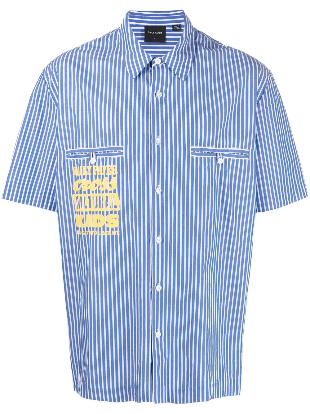 striped logo-print shirt