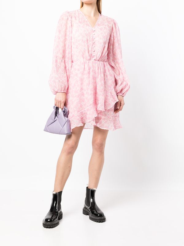 bell sleeve ruffle dress