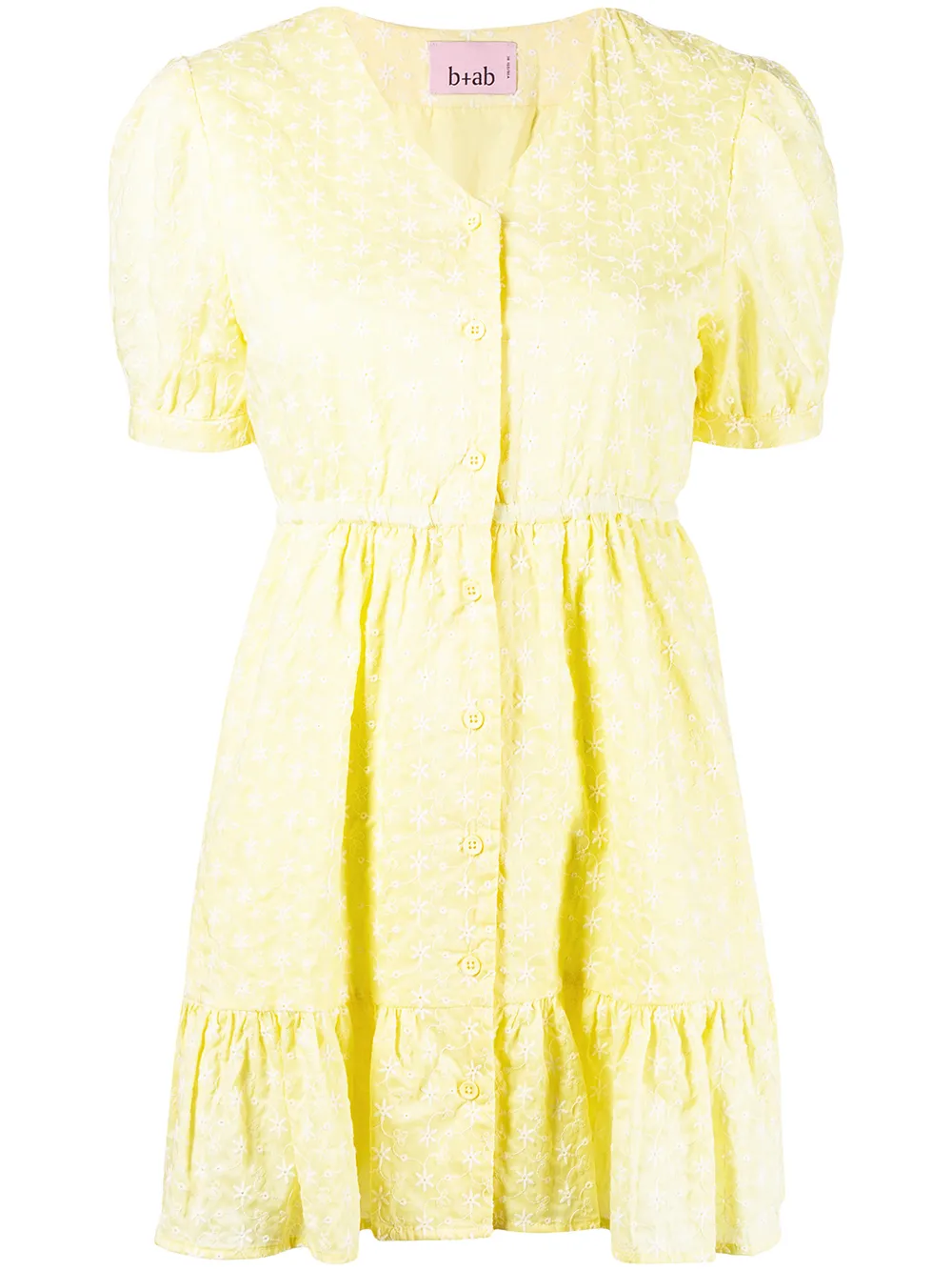 

b+ab textured-finish cotton dress - Yellow