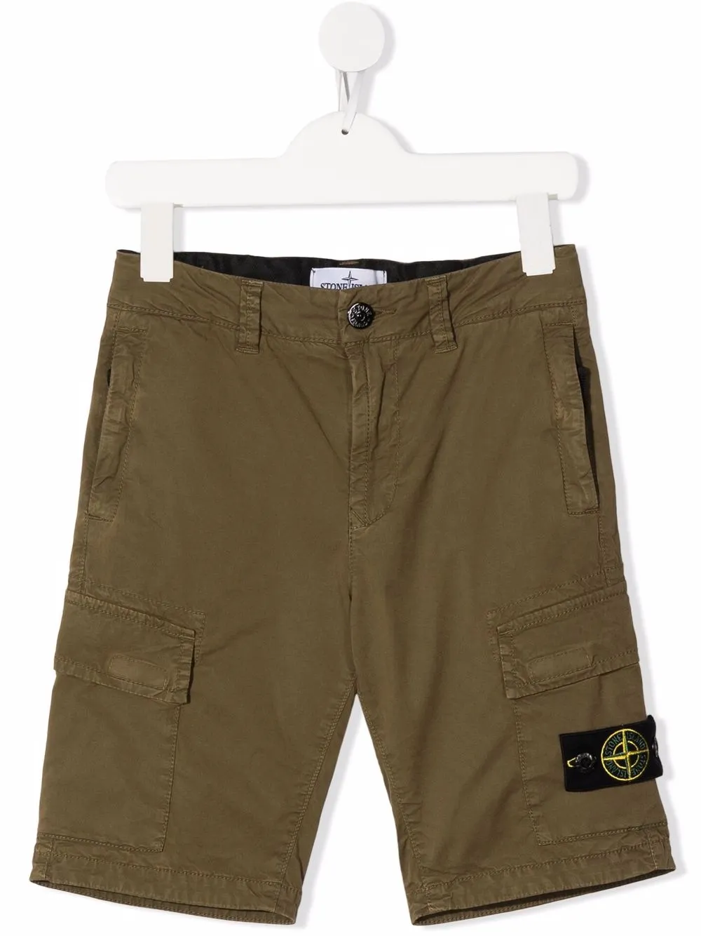 

Stone Island Junior shorts con parche del logo - Verde