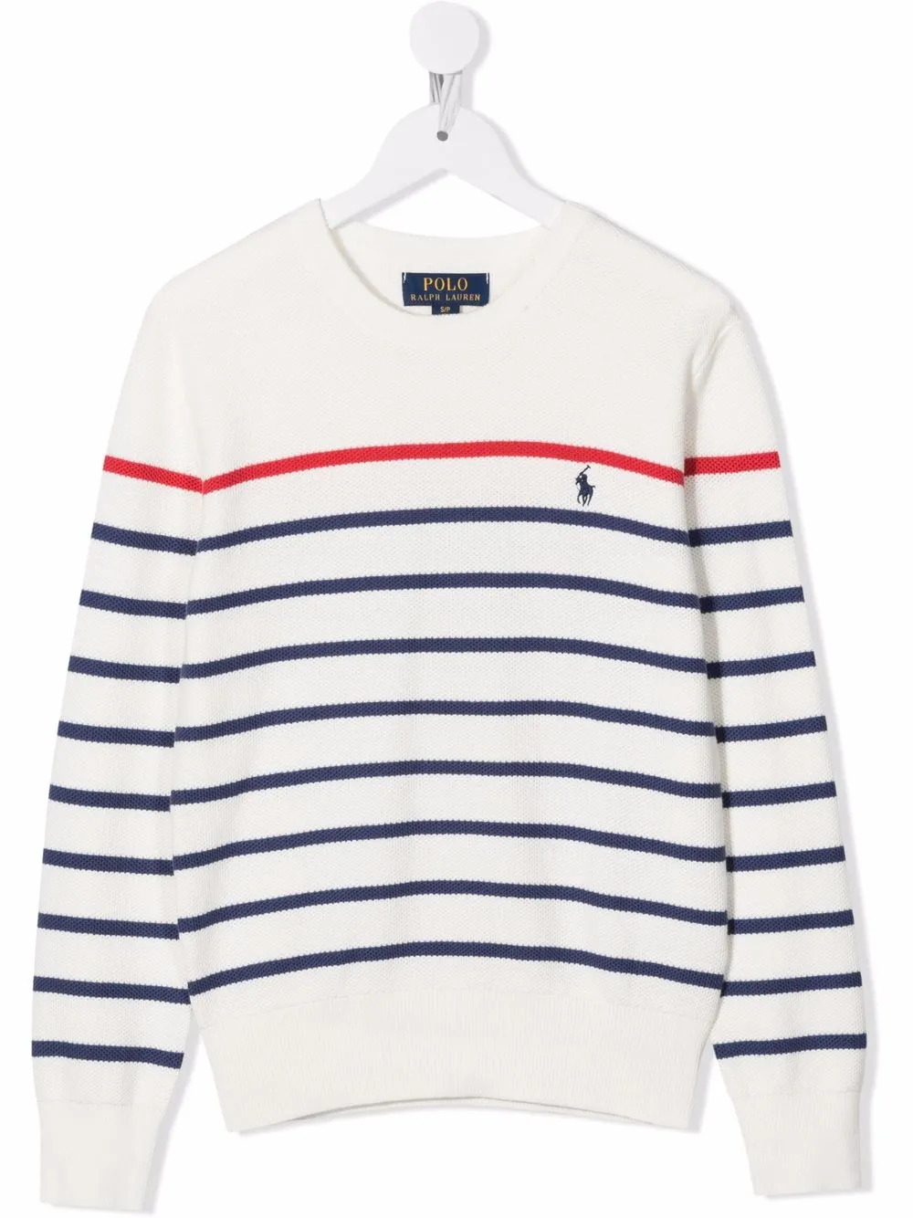 

Ralph Lauren Kids suéter con logo bordado - Blanco