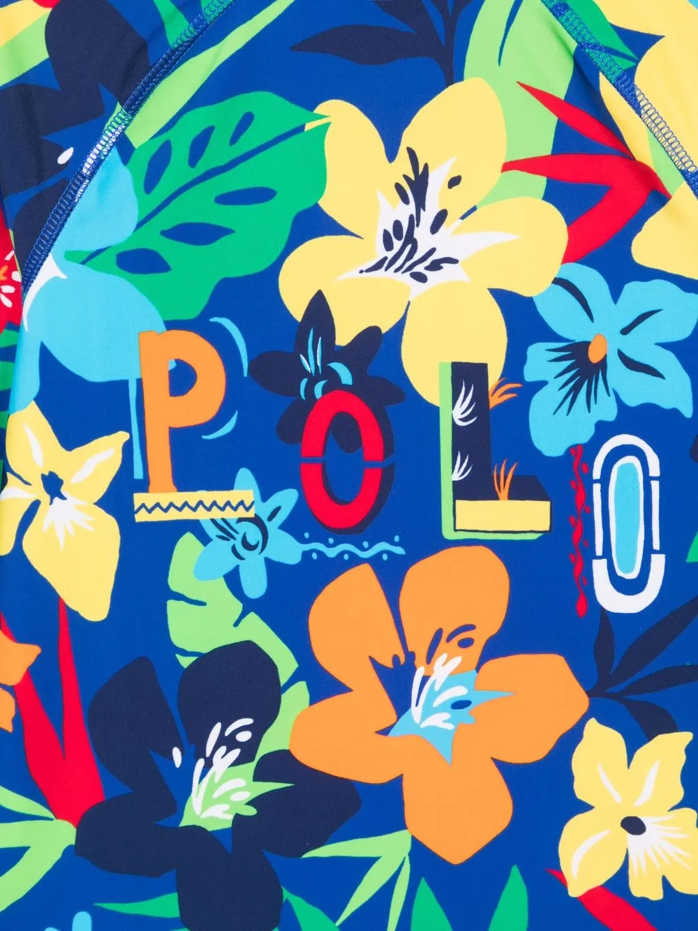  Polo Ralph Lauren Kids T Shirt Mit Blumen Print   Blau 