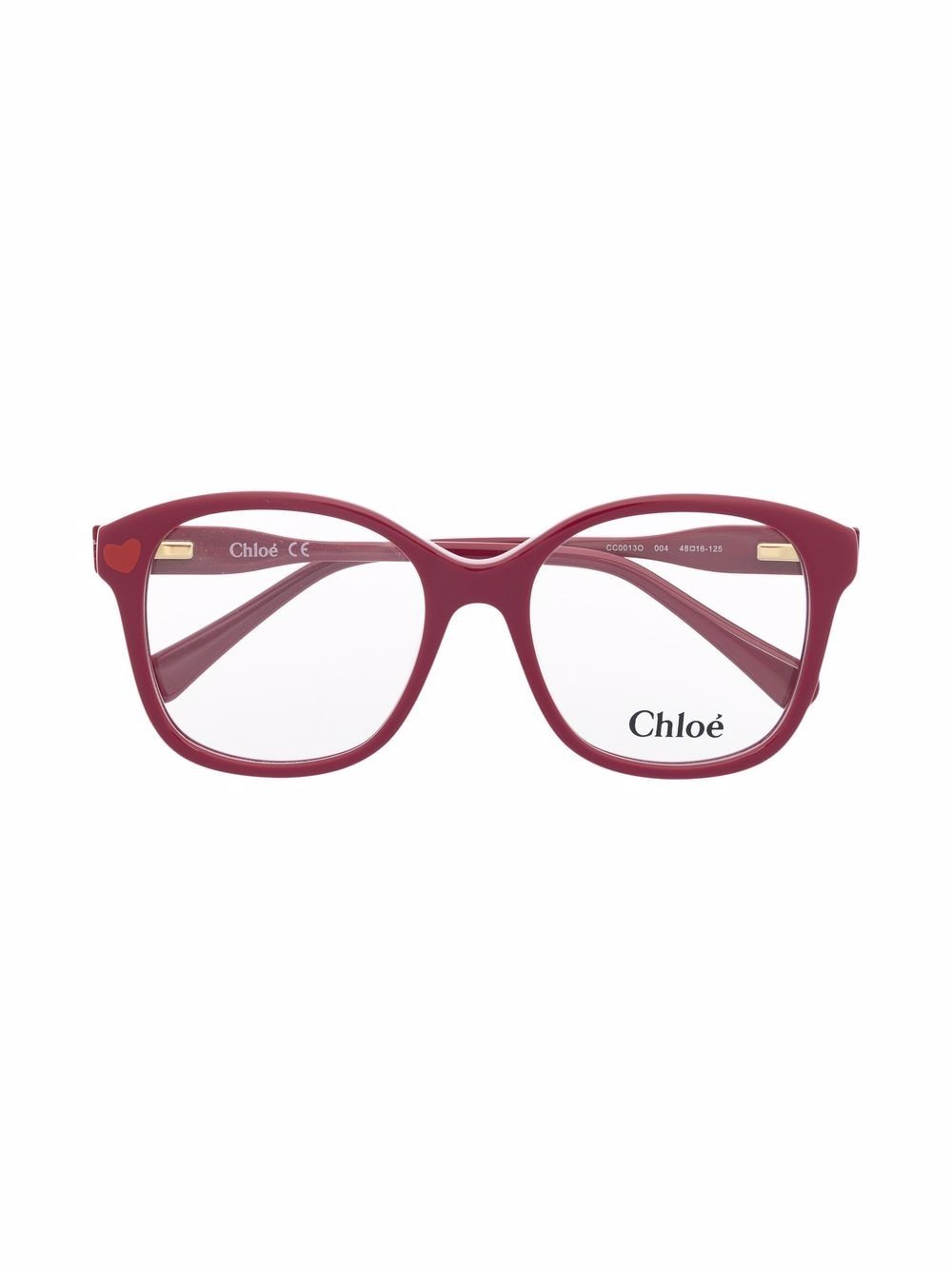 chloé kids lunettes de vue à monture carrée - rouge
