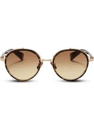 Balmain Round Tortoiseshell Sunglass… Balmain - Dark Brown Tortoise Round Sunglasses | Current  main image 2