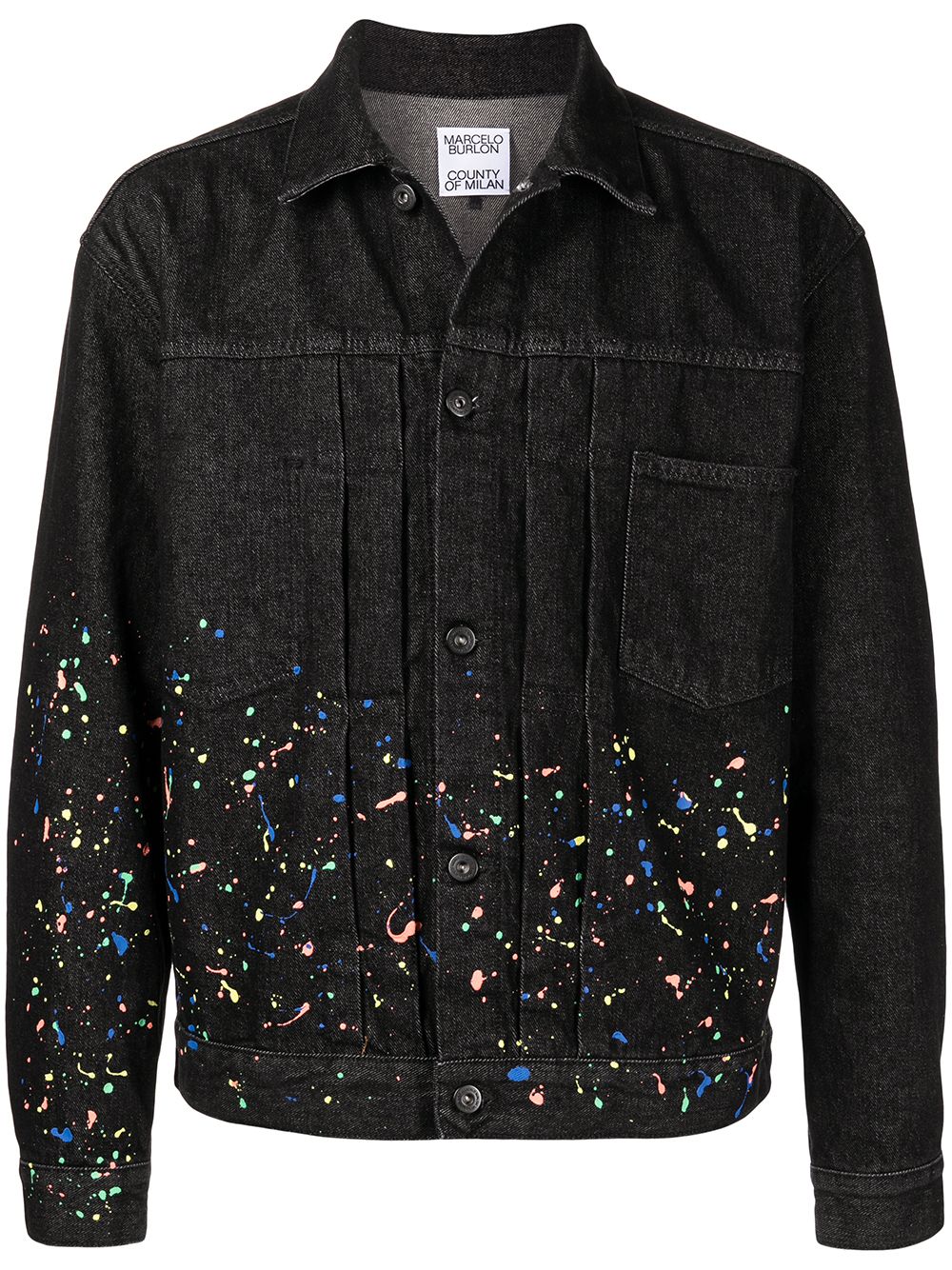 Image 1 of Marcelo Burlon County of Milan paint-splatter denim jacket