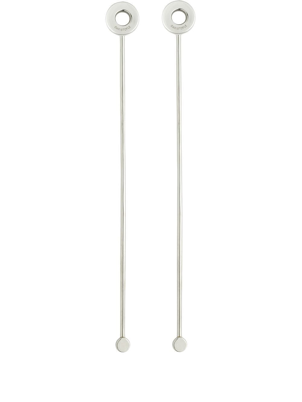 Christofle Set Of Two Cocktail Stirrers In Silver