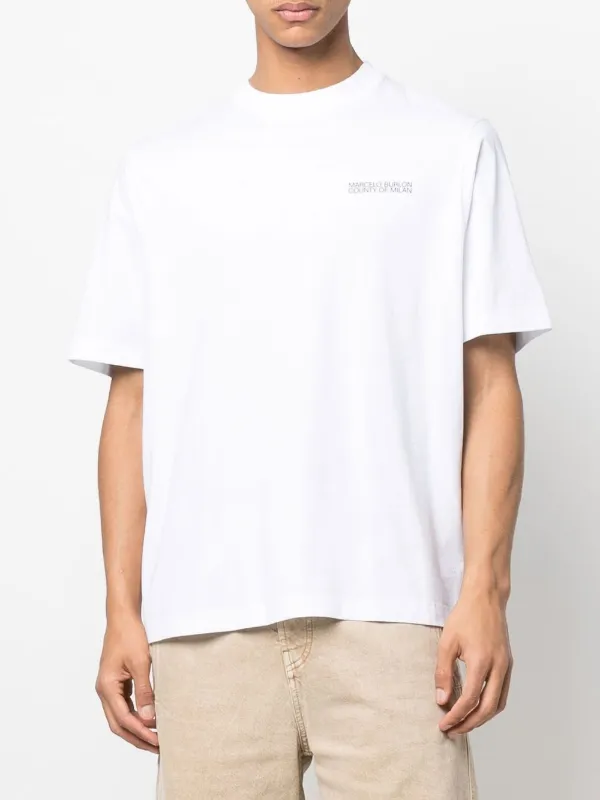 ★Marcelo Burlon County of Milan  クロスオーバーTシャツ★ Marcelo Burlon County Of Milan Cross Over Cotton T-shirt