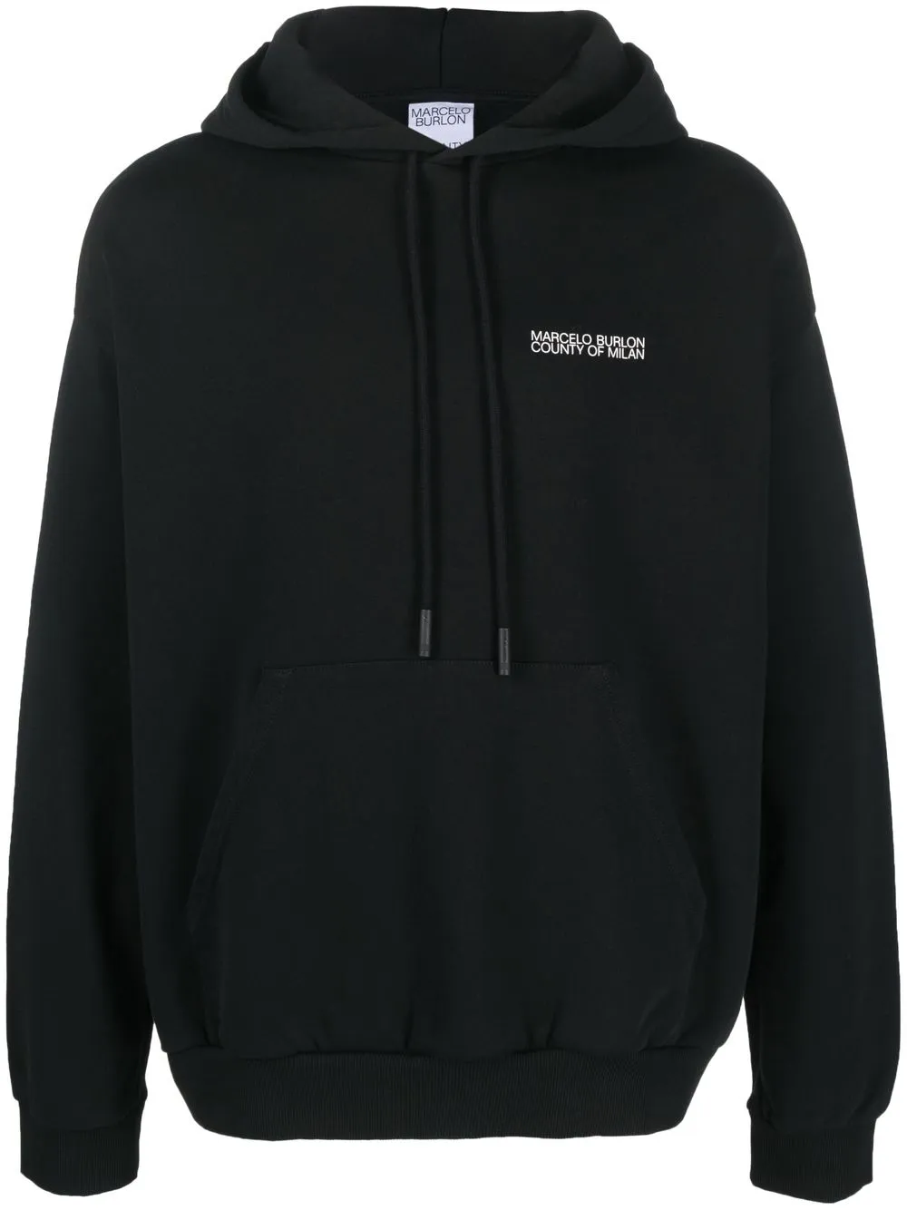 Marcelo Burlon County Of Milan Tempera Cross Cotton Hoodie In Black
