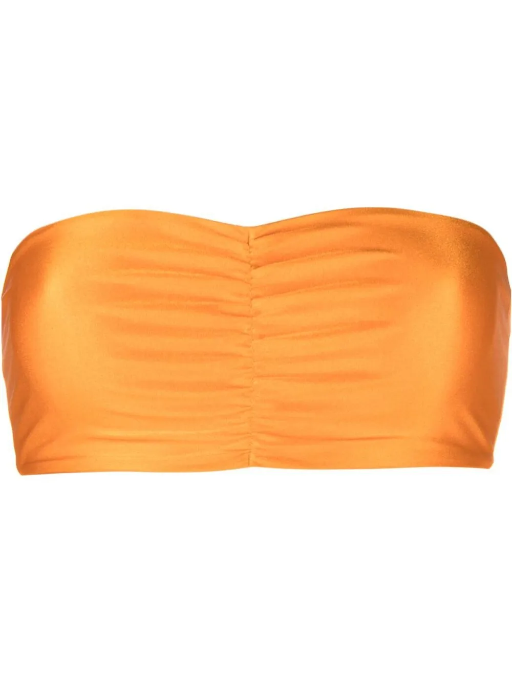 

JADE Swim ruched metallic bikini top - Orange