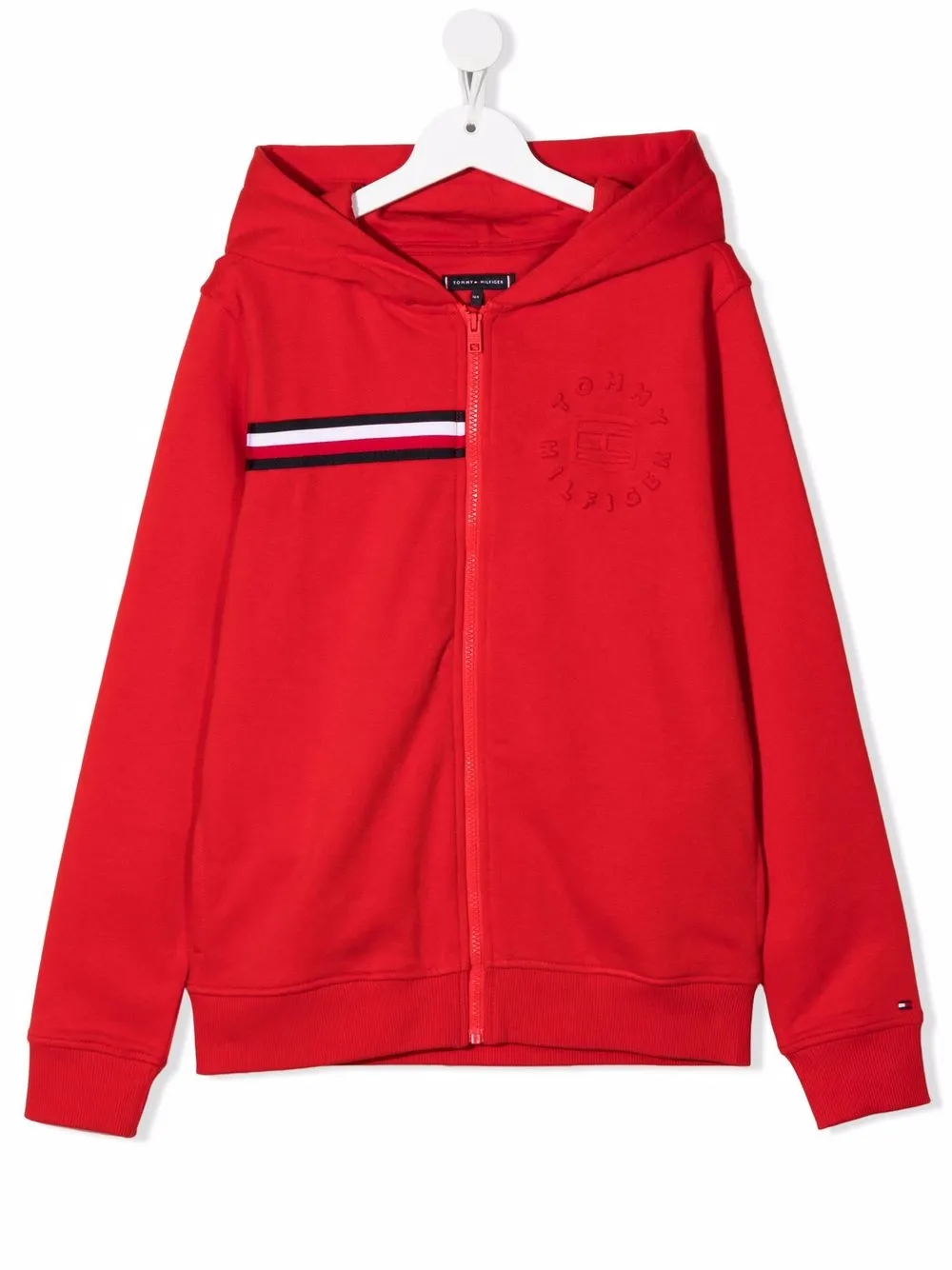 

Tommy Hilfiger Junior hoodie con logo en relieve - Rojo