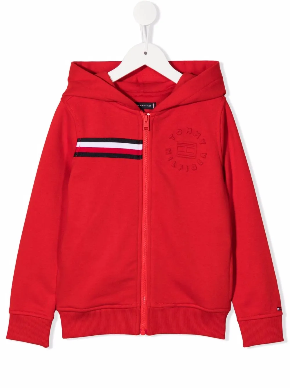 

Tommy Hilfiger Junior hoodie con logo en relieve - Rojo