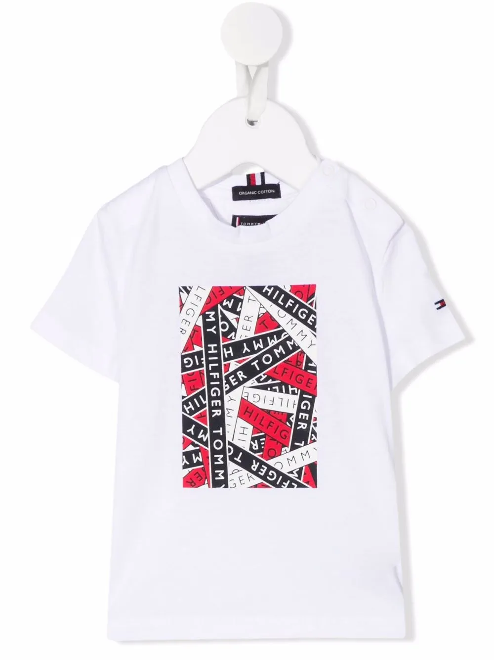 

Tommy Hilfiger Junior playera con logo estampado - Blanco