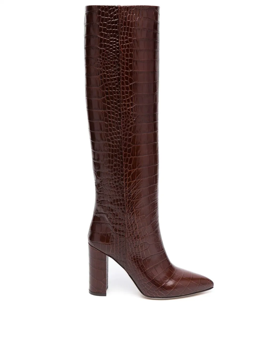 

Paris Texas croc-effect knee-high boots - Brown