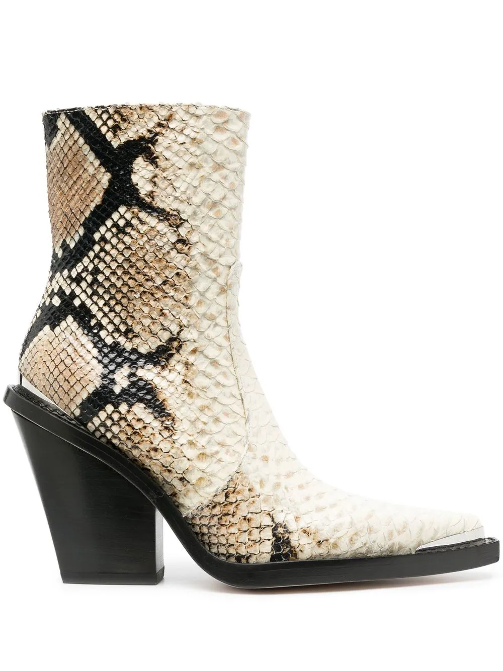 

Paris Texas 100mm snakeskin-effect leather ankle boots - White