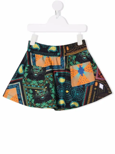Marcelo Burlon County Of Milan Kids تنورة ميني فلير بطبعة باندانا