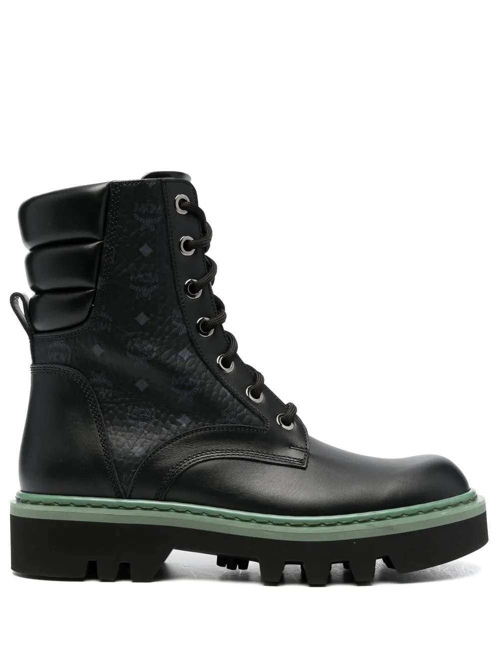 

MCM botas militares con monograma - Negro