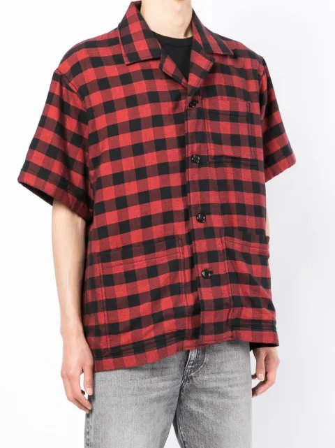 plaid-check Embroidered Shirt - Farfetch