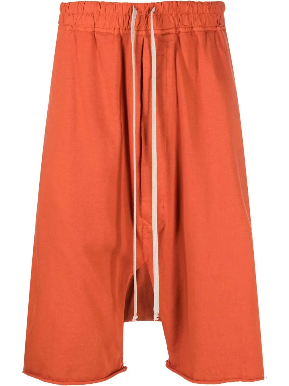 Rick Owens Drkshdw Drawstring-waist Cotton Drop-crotch Shorts In Orange