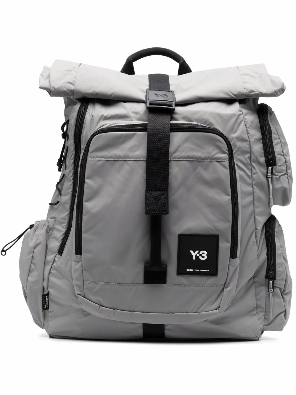 

Y-3 mochila con parche del logo y cierre - Gris