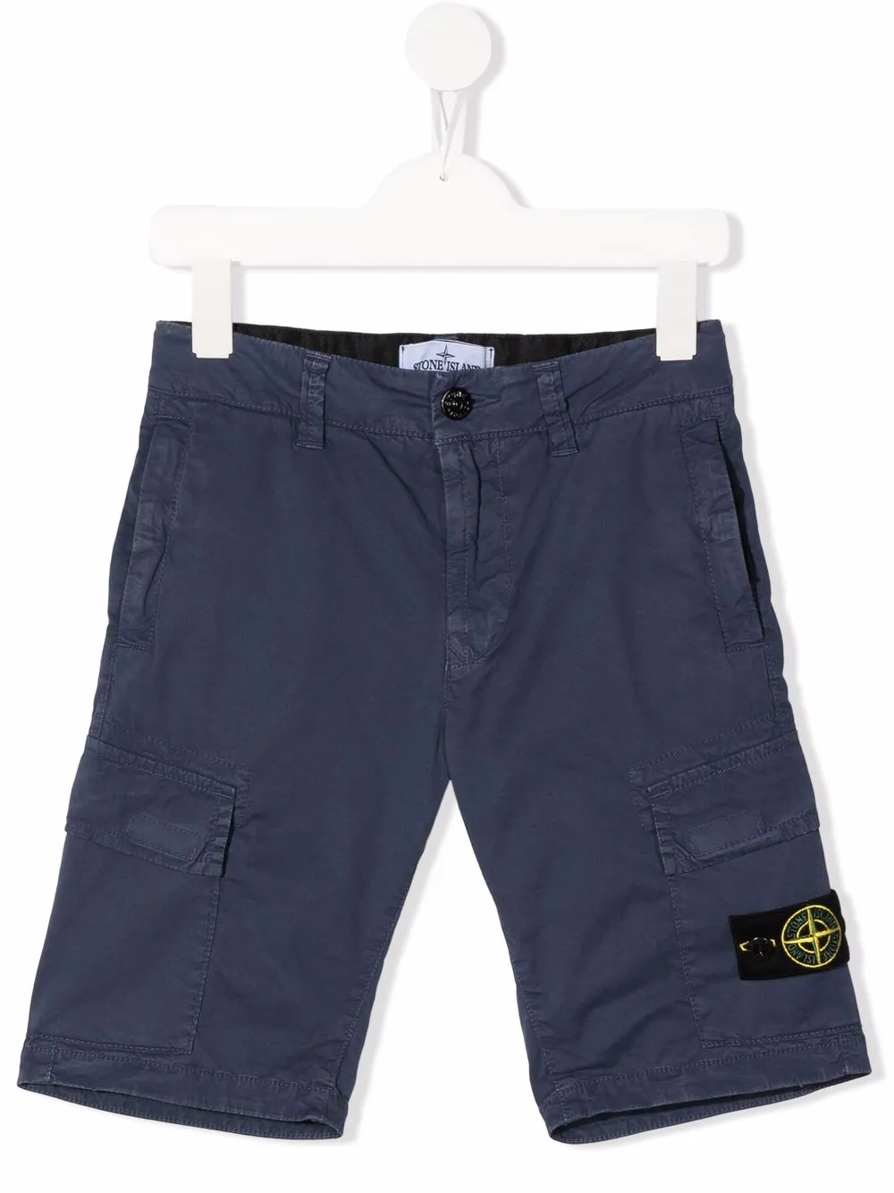 

Stone Island Junior shorts cargo con parche del logo - Azul
