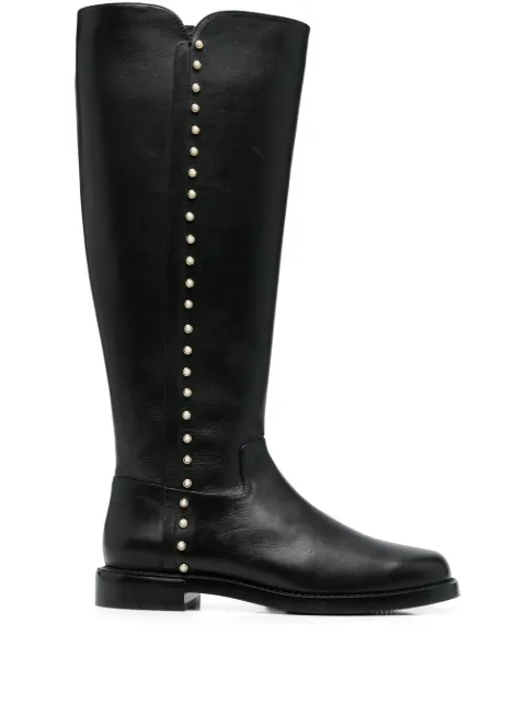 Stuart Weitzman pearl-embellished detail boots
