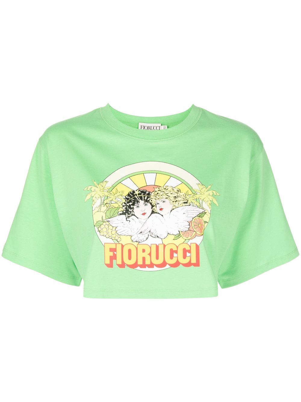 

Fiorucci logo-print cropped T-shirt - Green