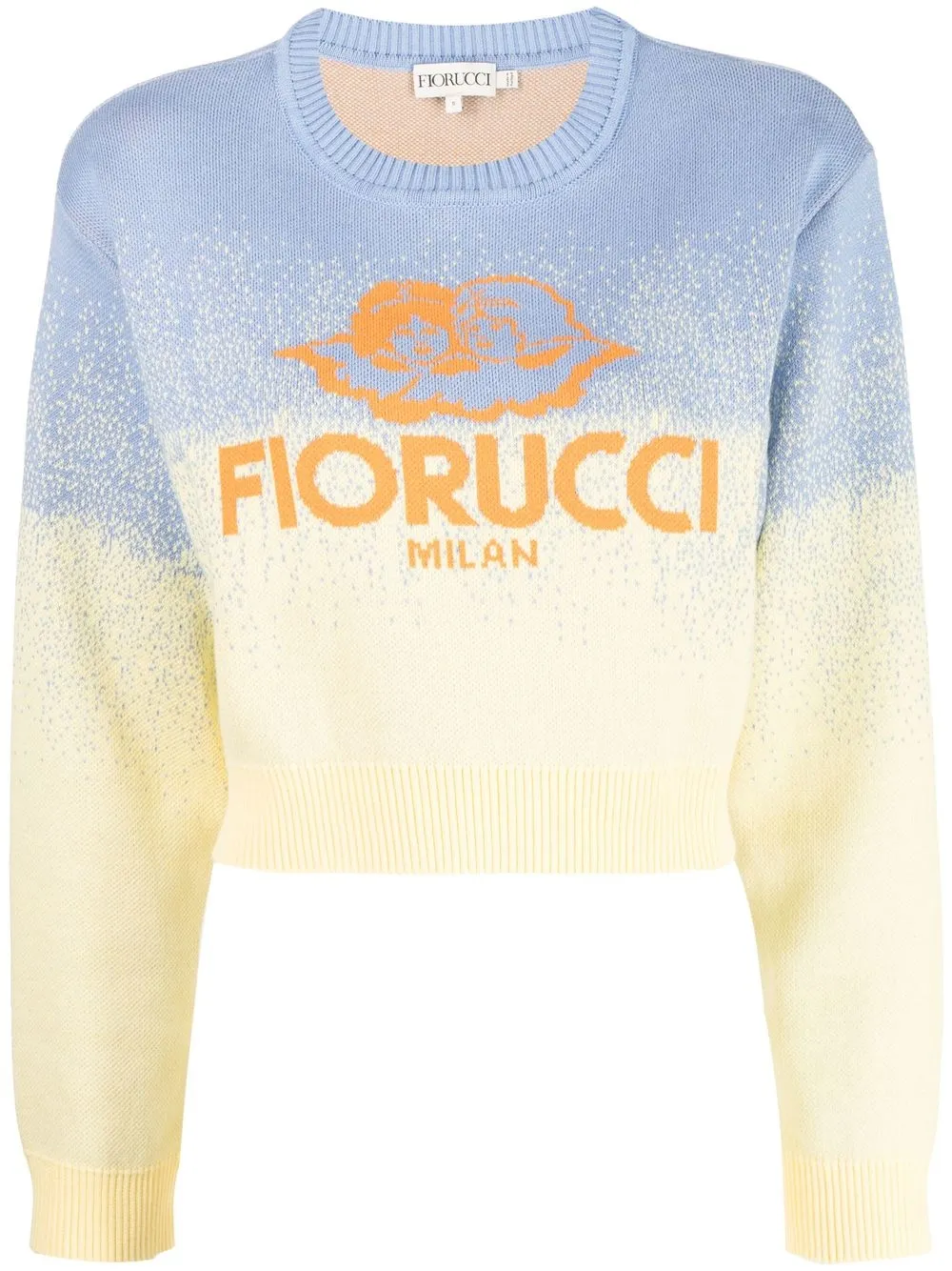 

Fiorucci intarsia-logo cropped jumper - Blue