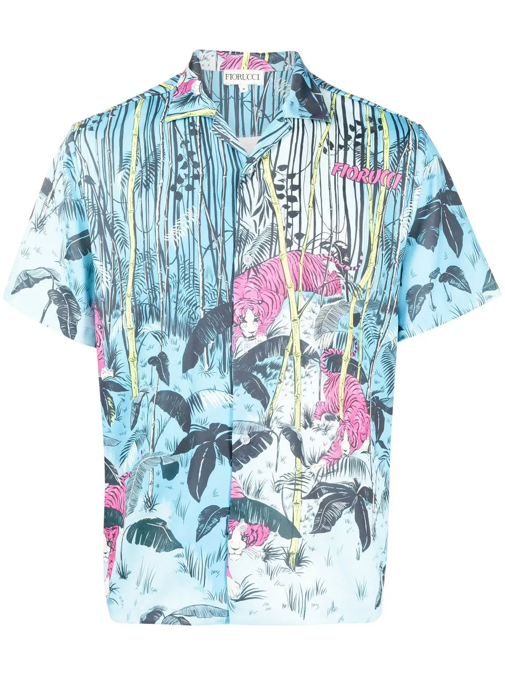 

Fiorucci camisa con hojas estampadas - Azul