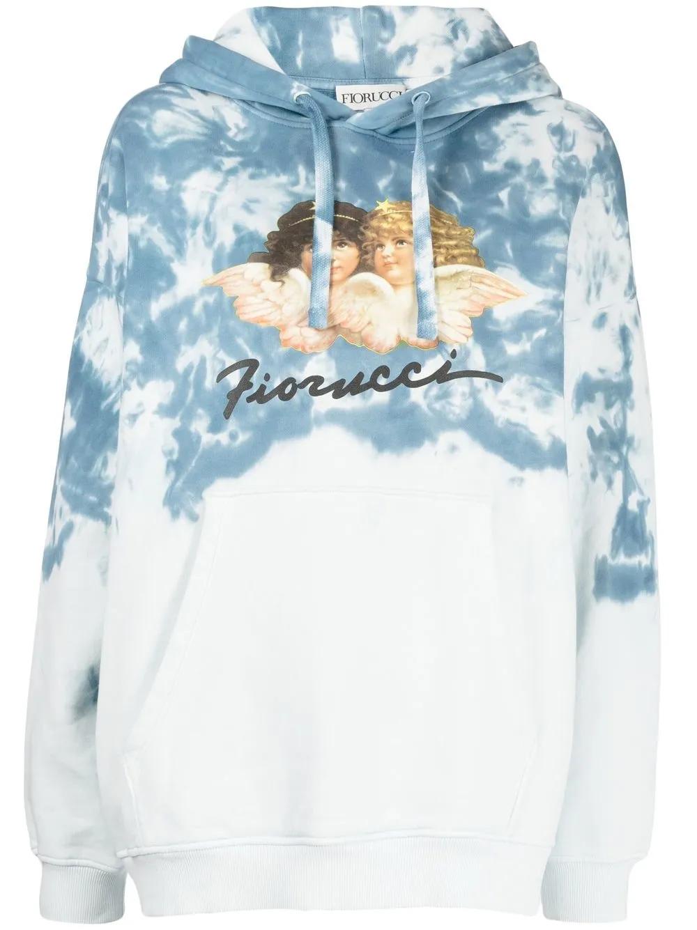 

Fiorucci Angel-logo tie-dye hoodie - Blue