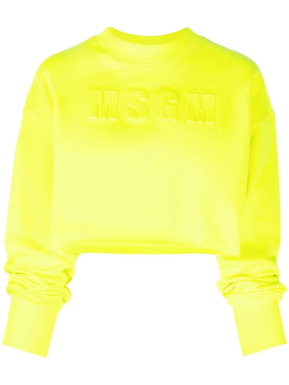 

MSGM sudadera corta con logo en relieve - Amarillo