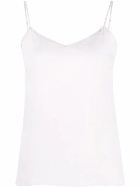 Fabiana Filippi bead-detail V-neck tank top