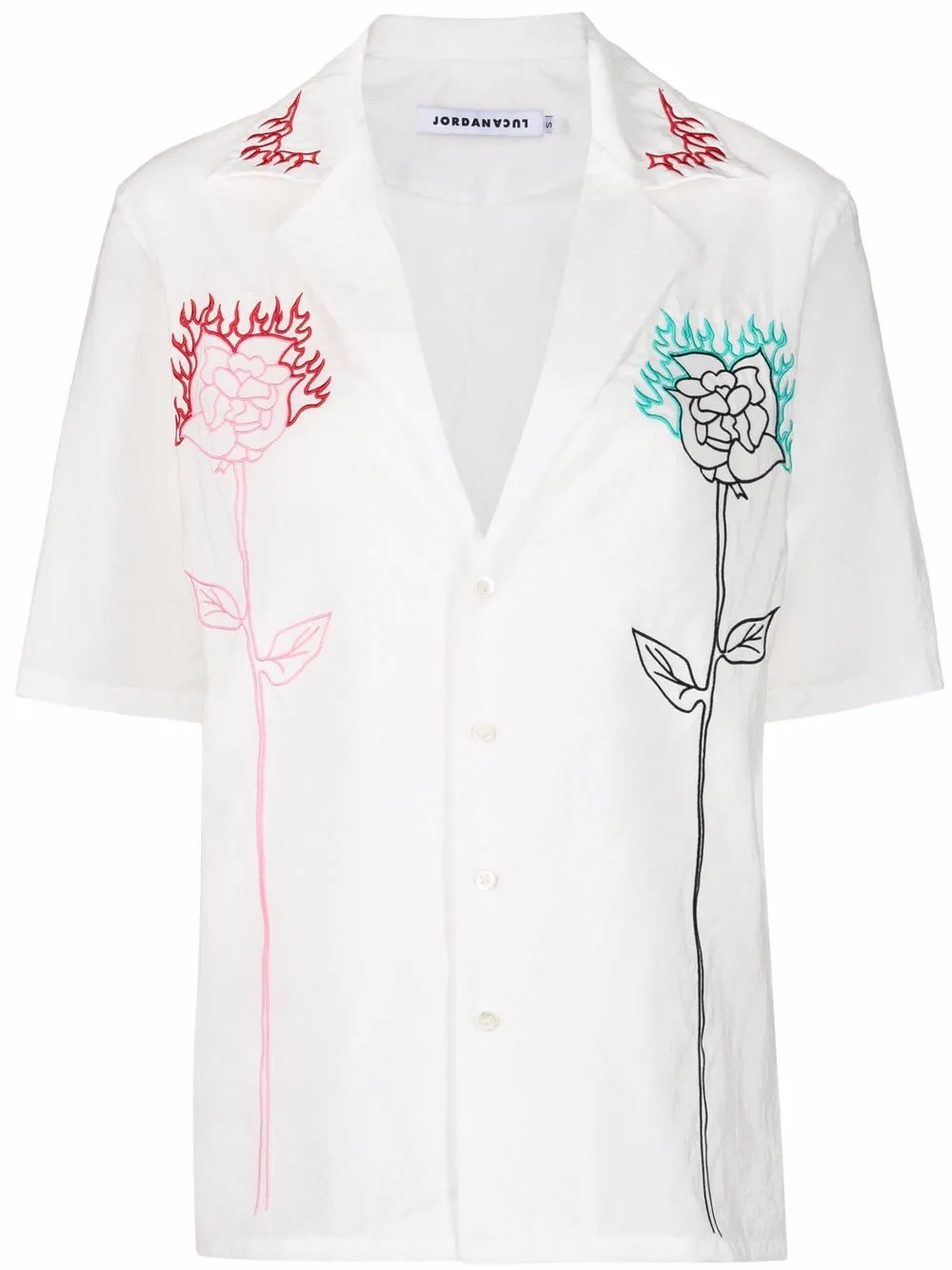 

JORDANLUCA camisa Andromeda bordada - Blanco