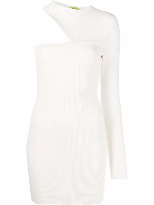 white one shoulder fitted dress A Little Sass One Shoulder Dress- WHITE – The Sassy Owl Boutique