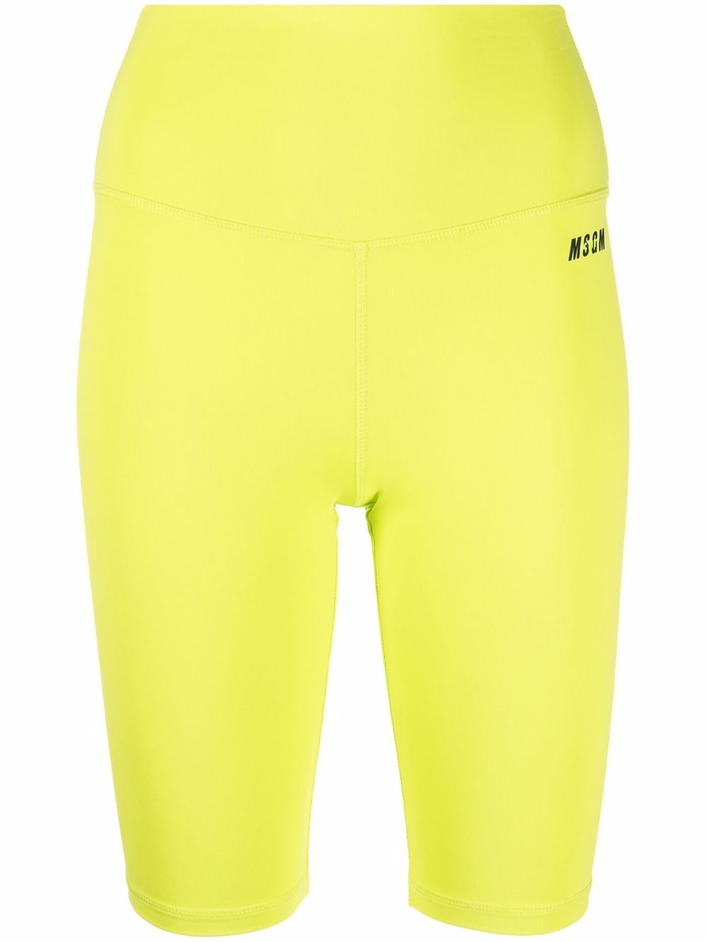 

MSGM shorts de ciclismo con tiro alto - Amarillo