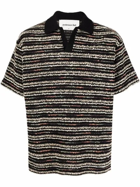 Andersson Bell tweed-effect polo shirt