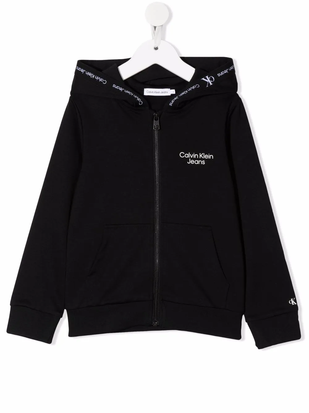 

Calvin Klein Kids hoodie con logo estampado en el pecho - Negro
