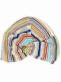Missoni striped knitted head-wrap cap - White