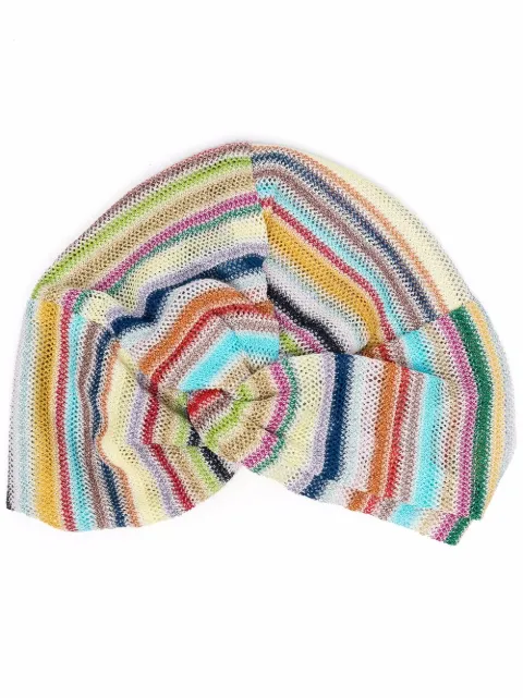 Missoni striped knitted head-wrap cap