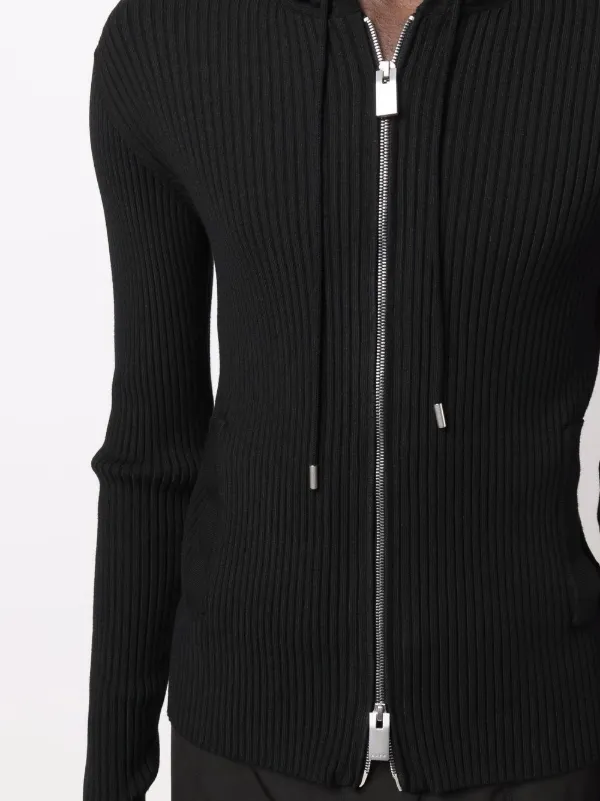 ribbed zip up hoodie