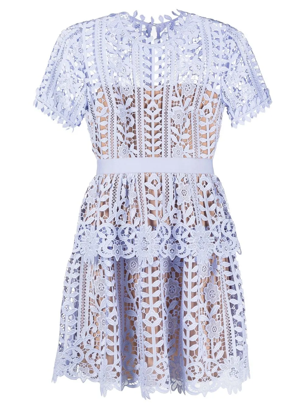 

Self-Portrait lace-detail mini dress - Purple