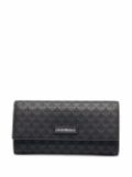 Emporio Armani monogram-print faux-leather wallet - Black