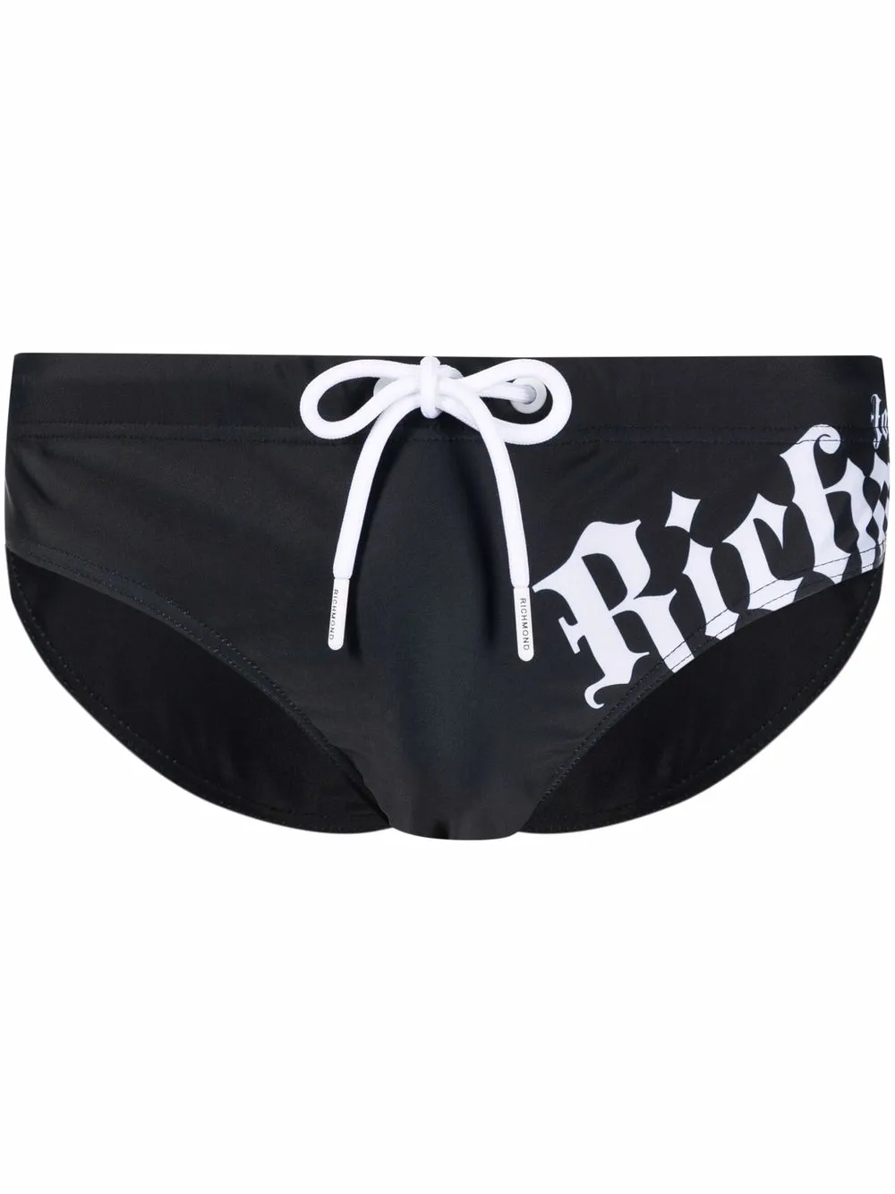 

John Richmond logo-print drawstring swim trunks - Black