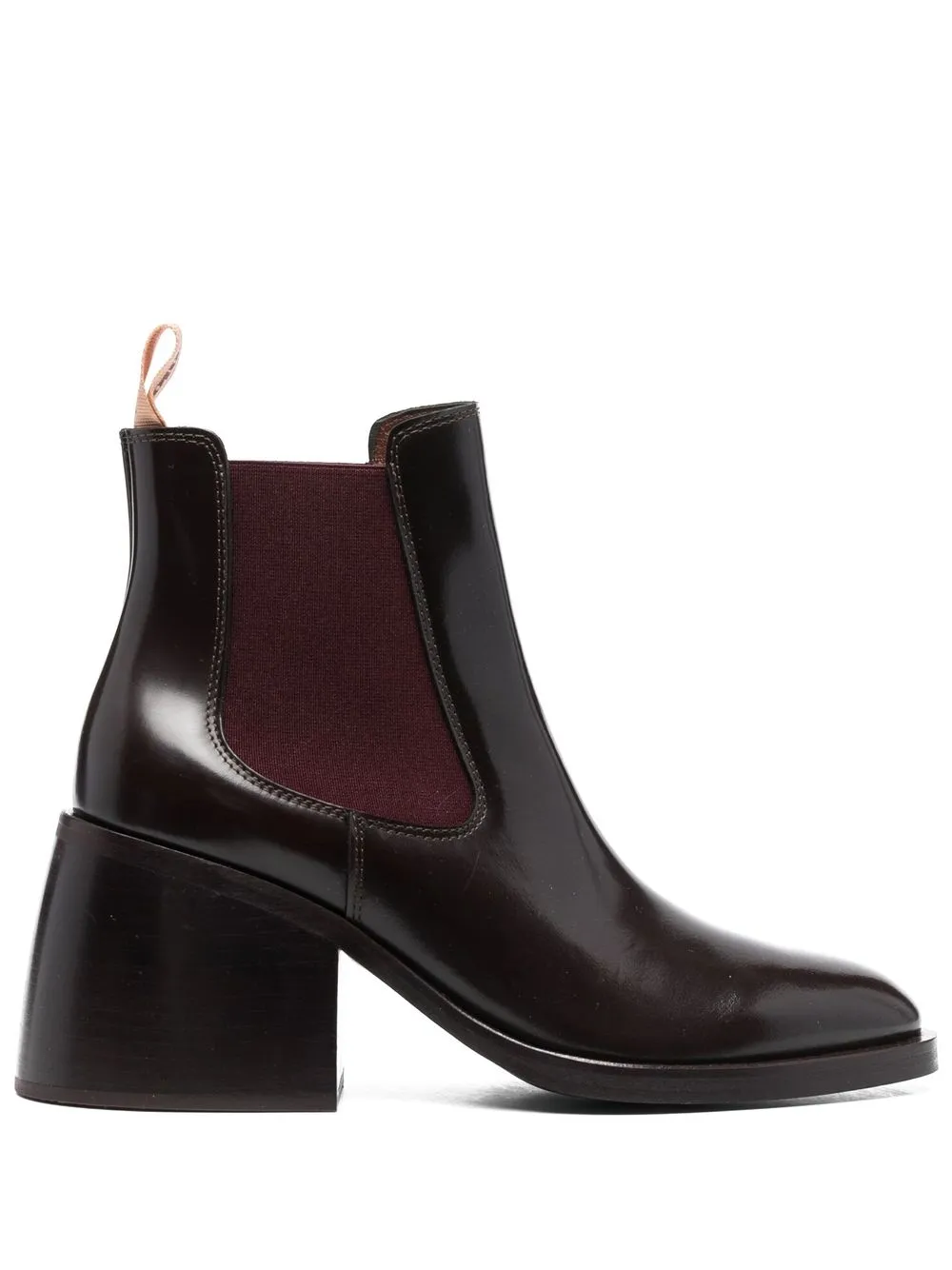 

See by Chloé patent-leather ankle boots - Rojo