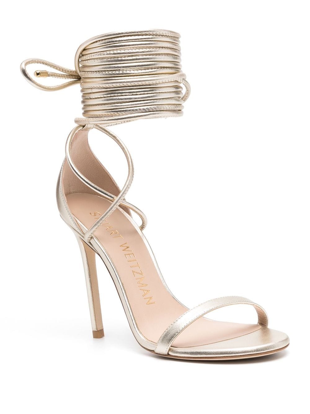 Stuart Weitzman Nudistwrap stiletto sandalen - Goud