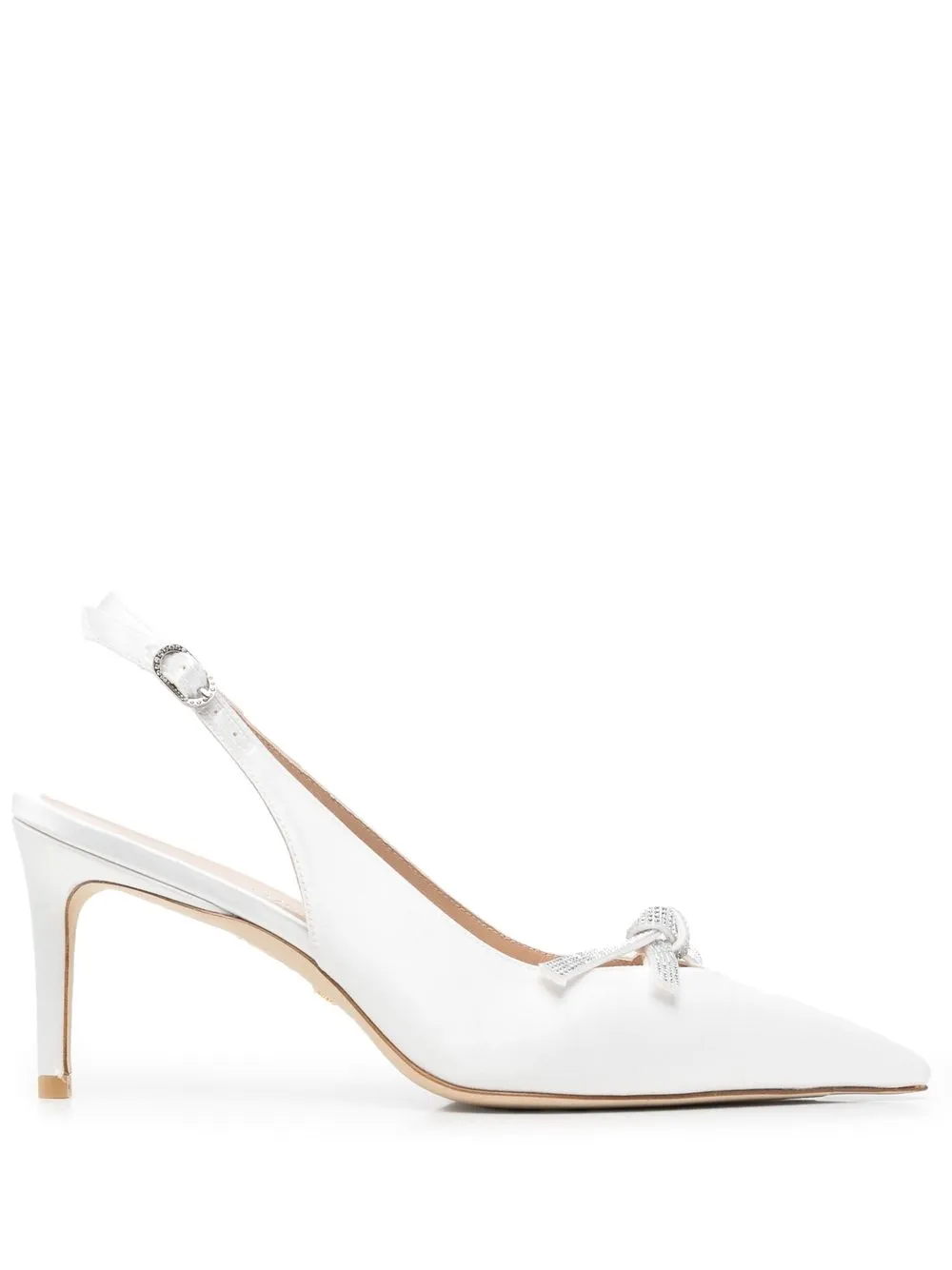 

Stuart Weitzman zapatillas con lazo y tacón de 90mm - Blanco